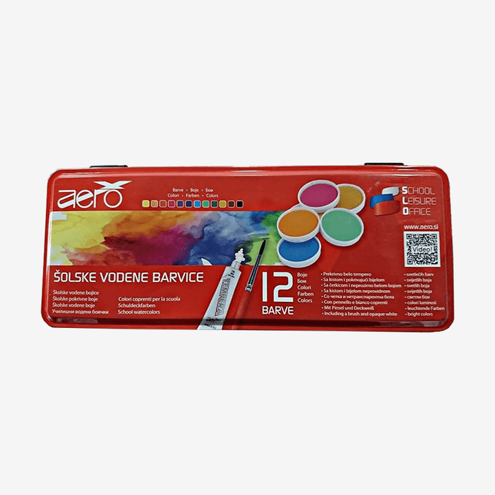 Aero Opaque Watercolor Cake Set Of 12 Pcs - thestationerycompany.pk
