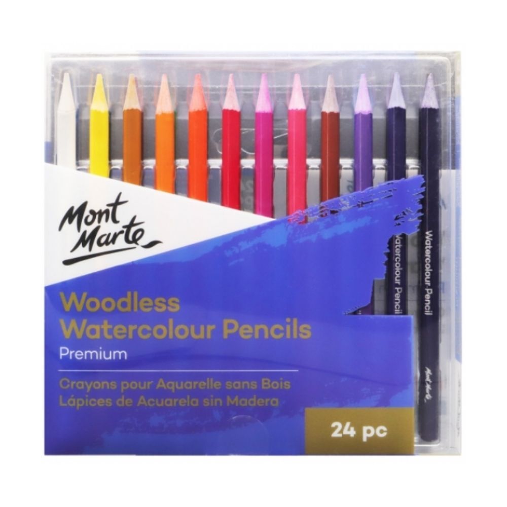 Mont Marte Woodless Watercolour Pencils Premium 24pc