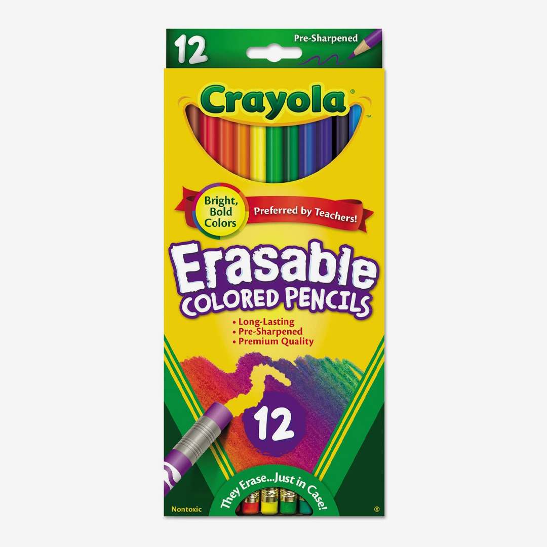 Crayola Erasable Colored Woodcase Pencils Pack Of 12