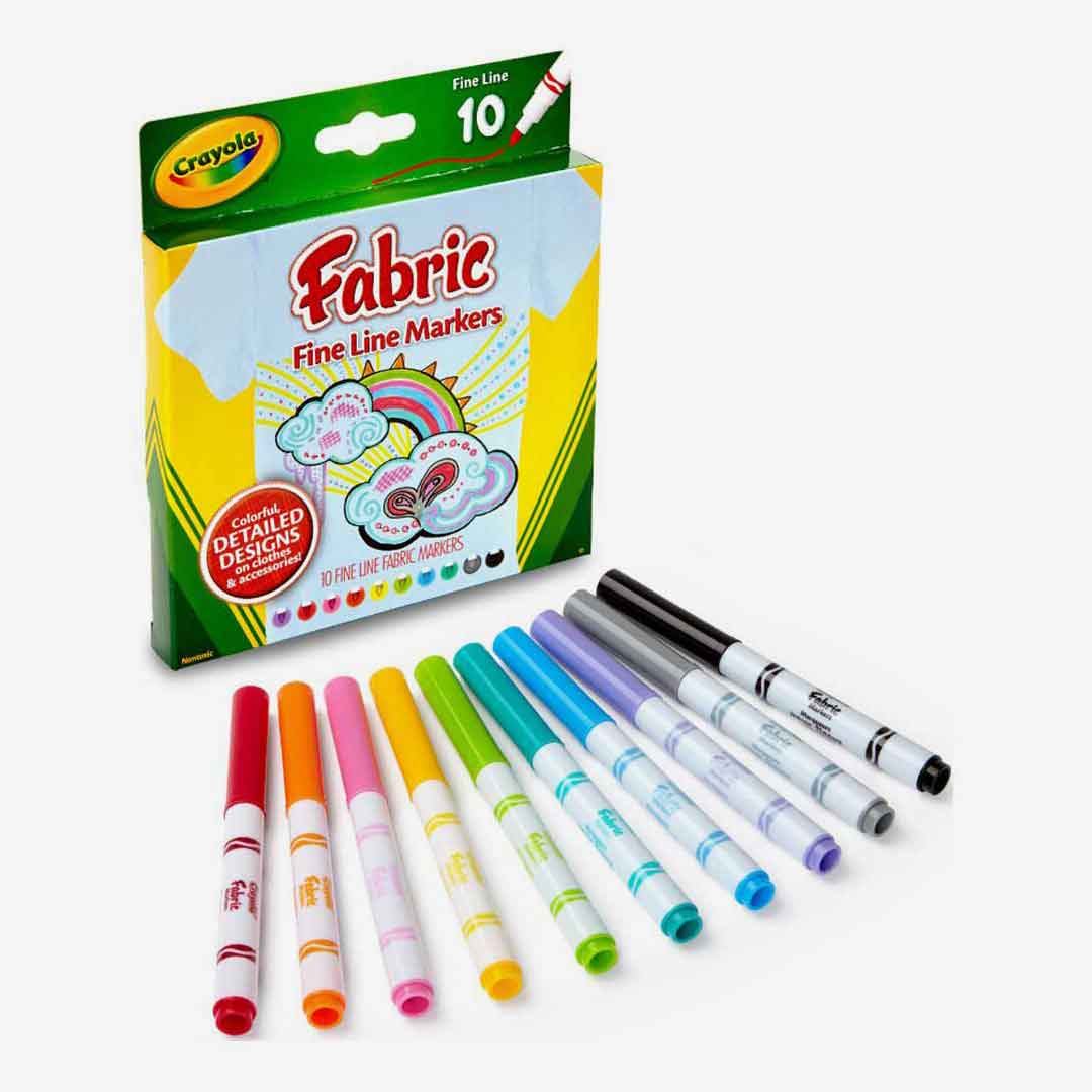 Crayola Fine Line Fabric Markers Set Of 10