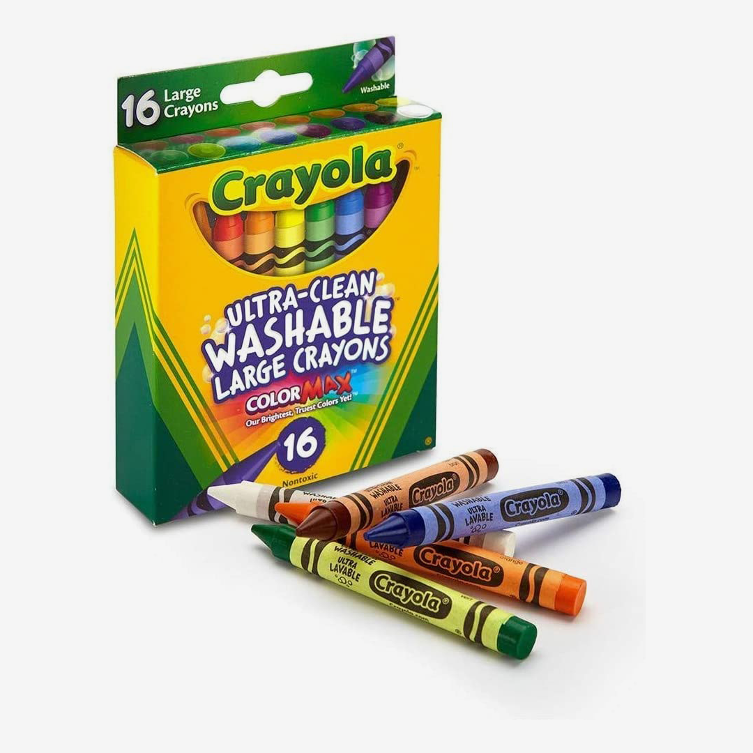 Crayola Large Washable Crayons Assorted Colors Pack of 16