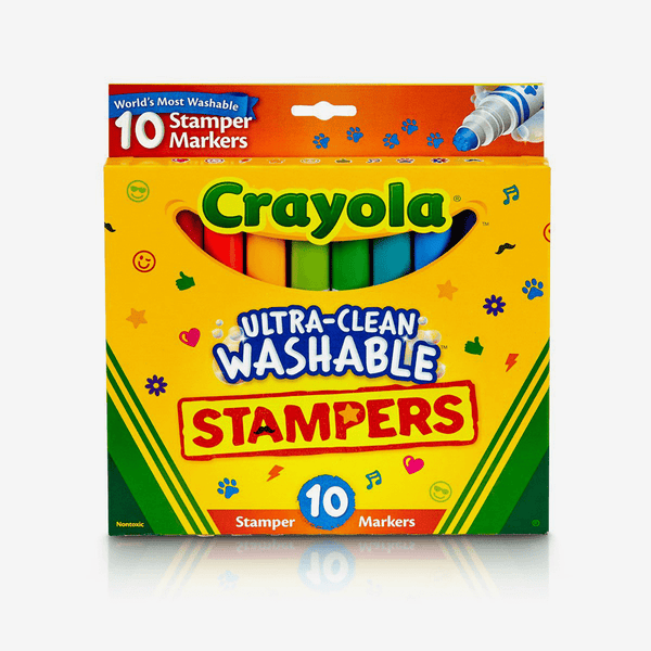 Crayola Ultra-Clean Washable Stamper Markers Pack Of 10 - thestationerycompany.pk