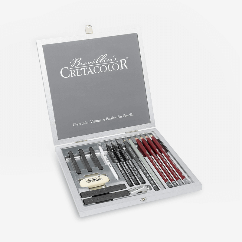 Cretacolor Silver Box Graphite Drawing Set Of 17 Pcs