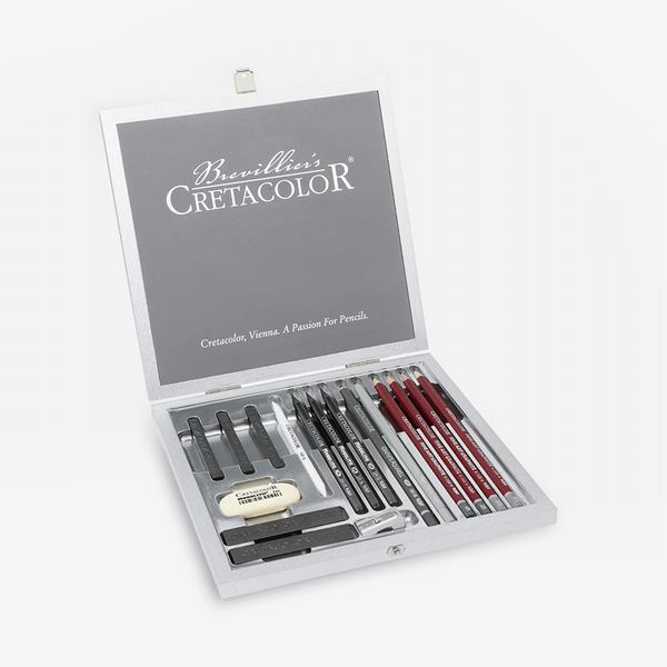 Cretacolor Silver Box Graphite Drawing Set Of 17 Pcs