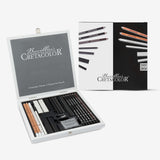 Cretacolor Wooden Box Black & White Charcoal Set of 25 Pcs