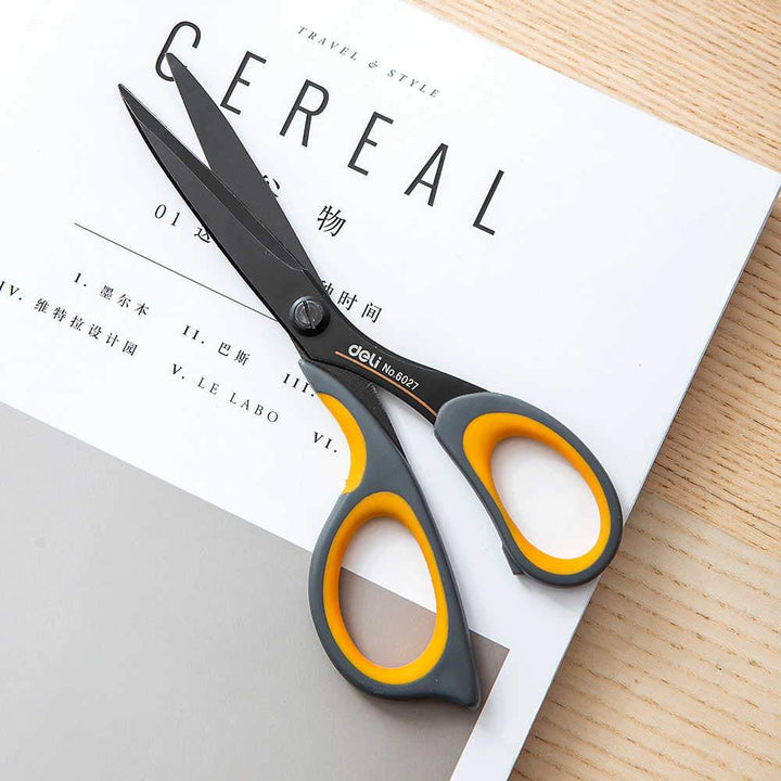Deli E6027 Metal Office Scissor 175mm Black - thestationerycompany.pk