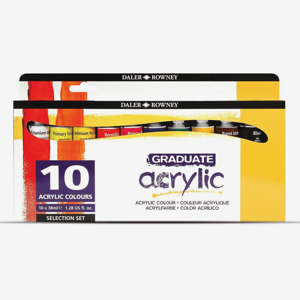 Daler Rowney Graduate Acrylic Paint 38ml Pack Of 10