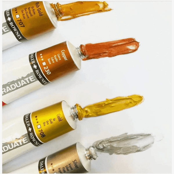 Daler Rowney Graduate Metallic Oil Paint Tubes In 38ml