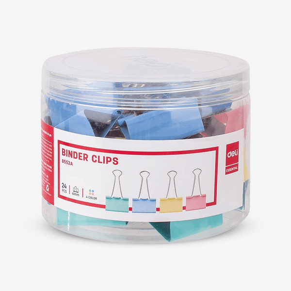 Deli Colorful Binder Clip 8552A - thestationerycompany.pk