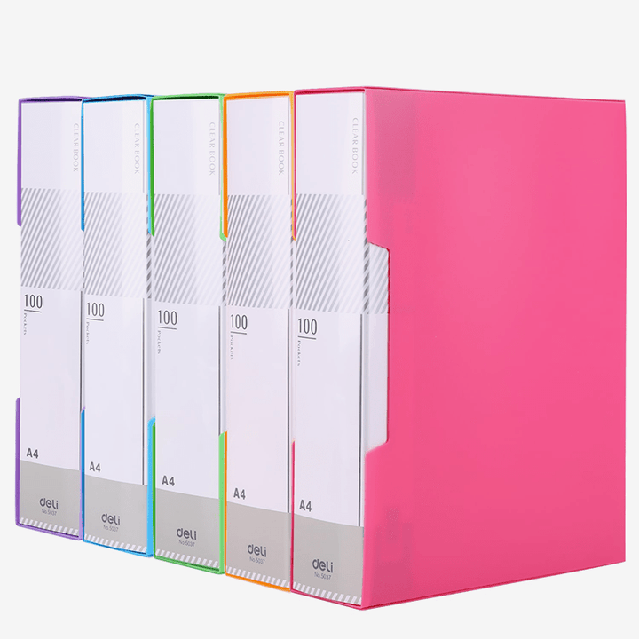 Deli E5037 Display Book A4 100 Pockets - thestationerycompany.pk
