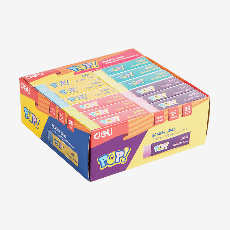 Deli Student Eraser Multi Color & Flesible E3045 - thestationerycompany.pk