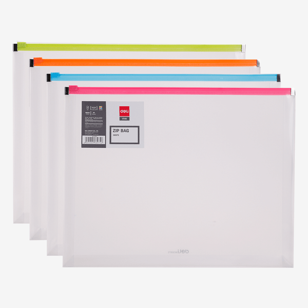 Deli Zip Bag A4 Transparent 38975