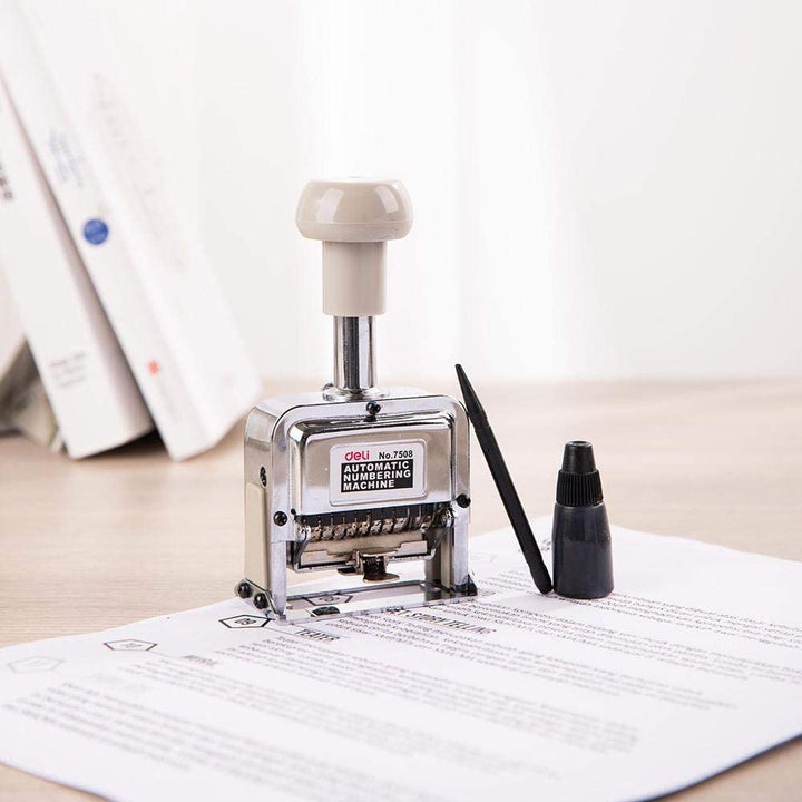Deli Auto Numbering Machine 8 Digits E7508 - thestationerycompany.pk