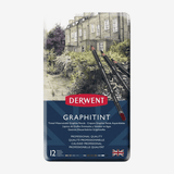 Derwent Graphitint Colored Soluble Graphite Pencils Tin Pack Of 12