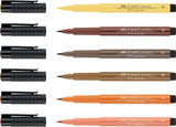 Faber Castell Pitt Artist Pen Terra Set Of 6 Brush Tips - thestationerycompany.pk