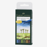 Faber Castell Pitt Artist Pen Brush Tip Marker Wallet of 6