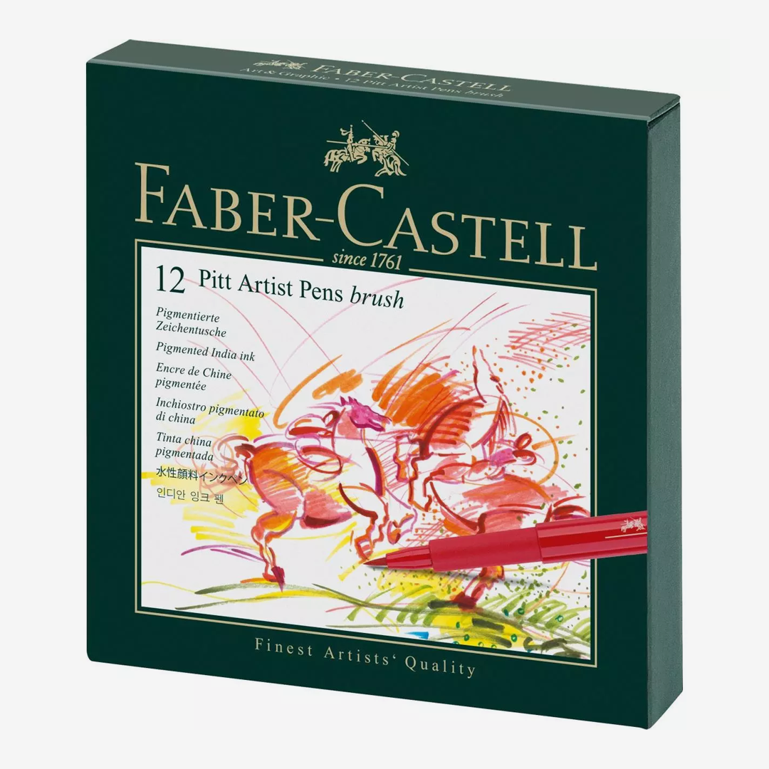 Faber Castell Pitt Artist Pen Studio Set Of 12 Brush Tips
