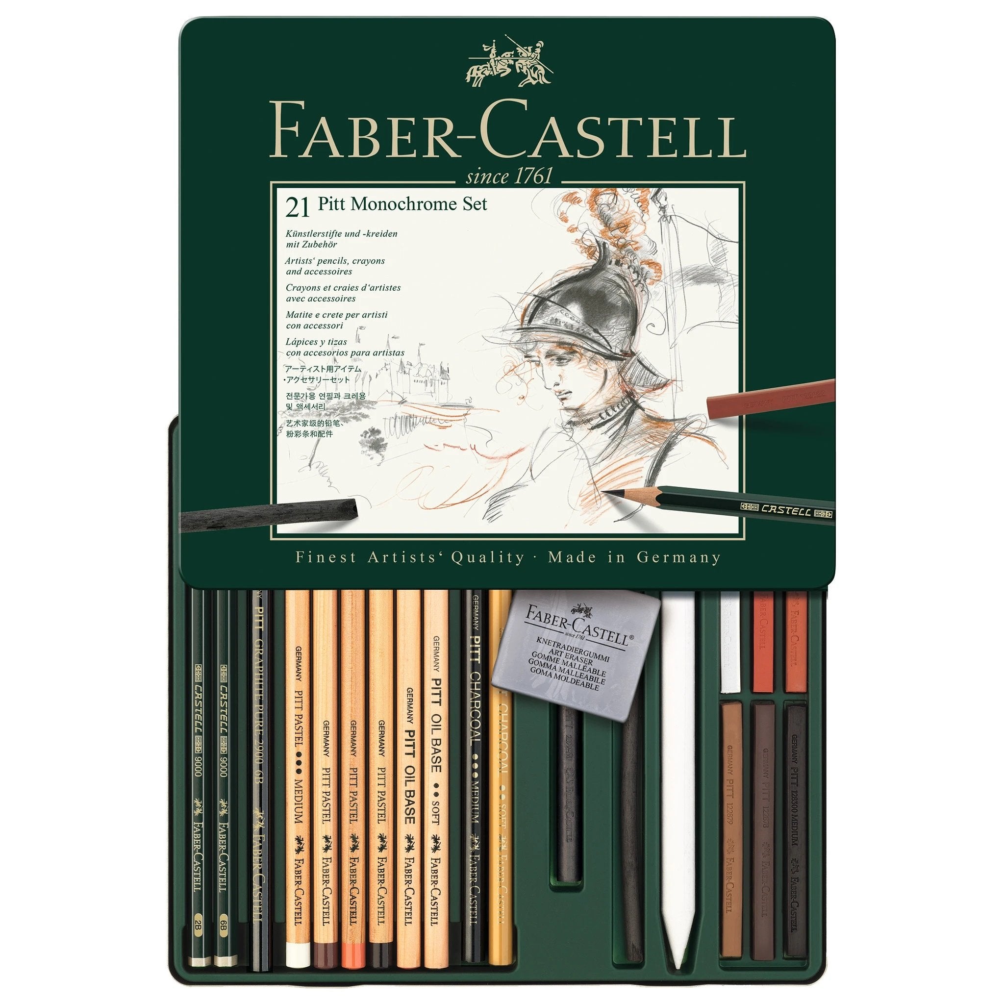 Faber Castell Pitt Monochrome Set - Tin of 21 - thestationerycompany.pk
