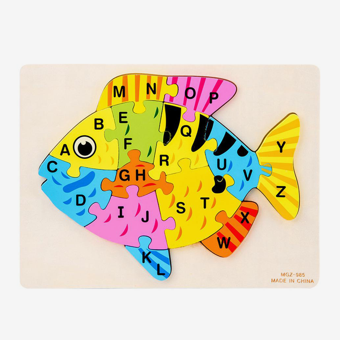 Fish ABC Puzzle Wooden Learning Toys