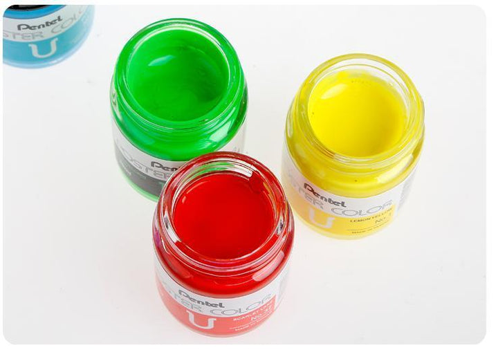 Pentel Poster Colors Paint Set 12 Colors 30ml - thestationerycompany.pk