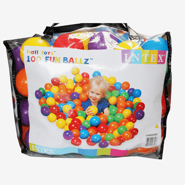 INTEX Ball Toyz Fun Ballz (3.8") 8CM X 100 Pcs Plastic Balls Bag