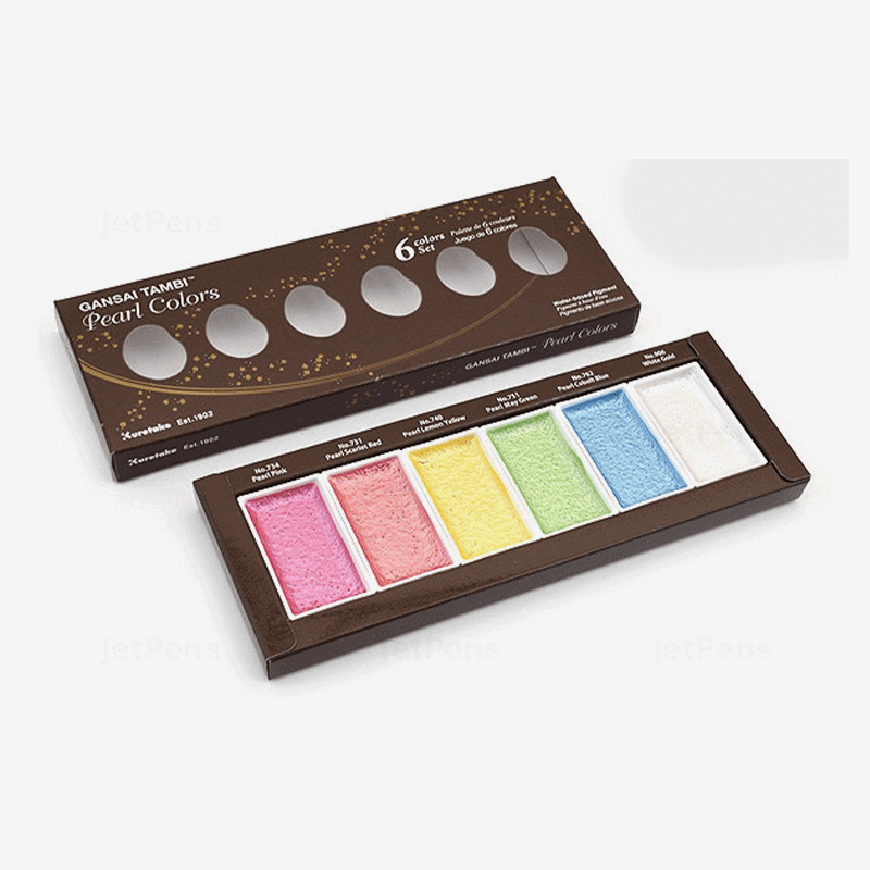 Zig Kuretake Gansai Tambi Pearl Watercolor Set 6 Color