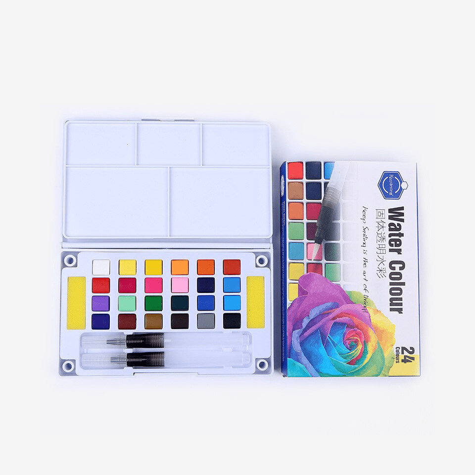 Keep Smiling Aquarelle Watercolor with Palette 12-18-24 - thestationerycompany.pk