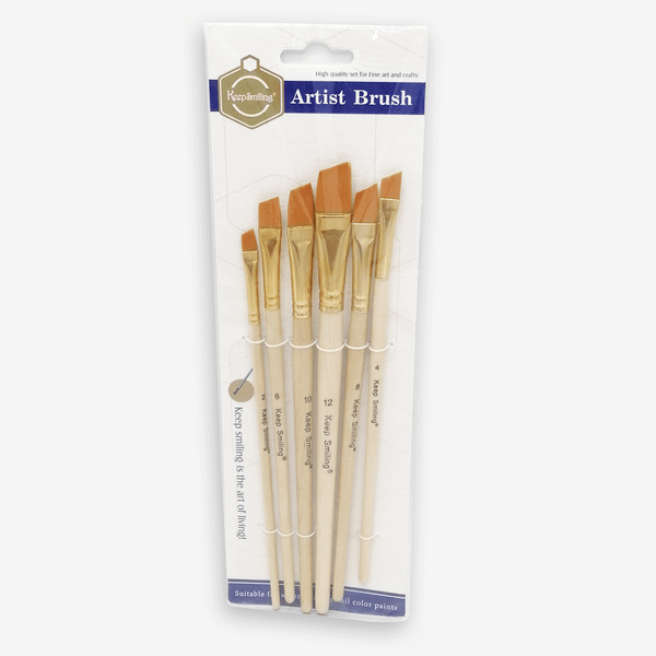 Keep Smiling Chisel Artist Brush Set Of 6