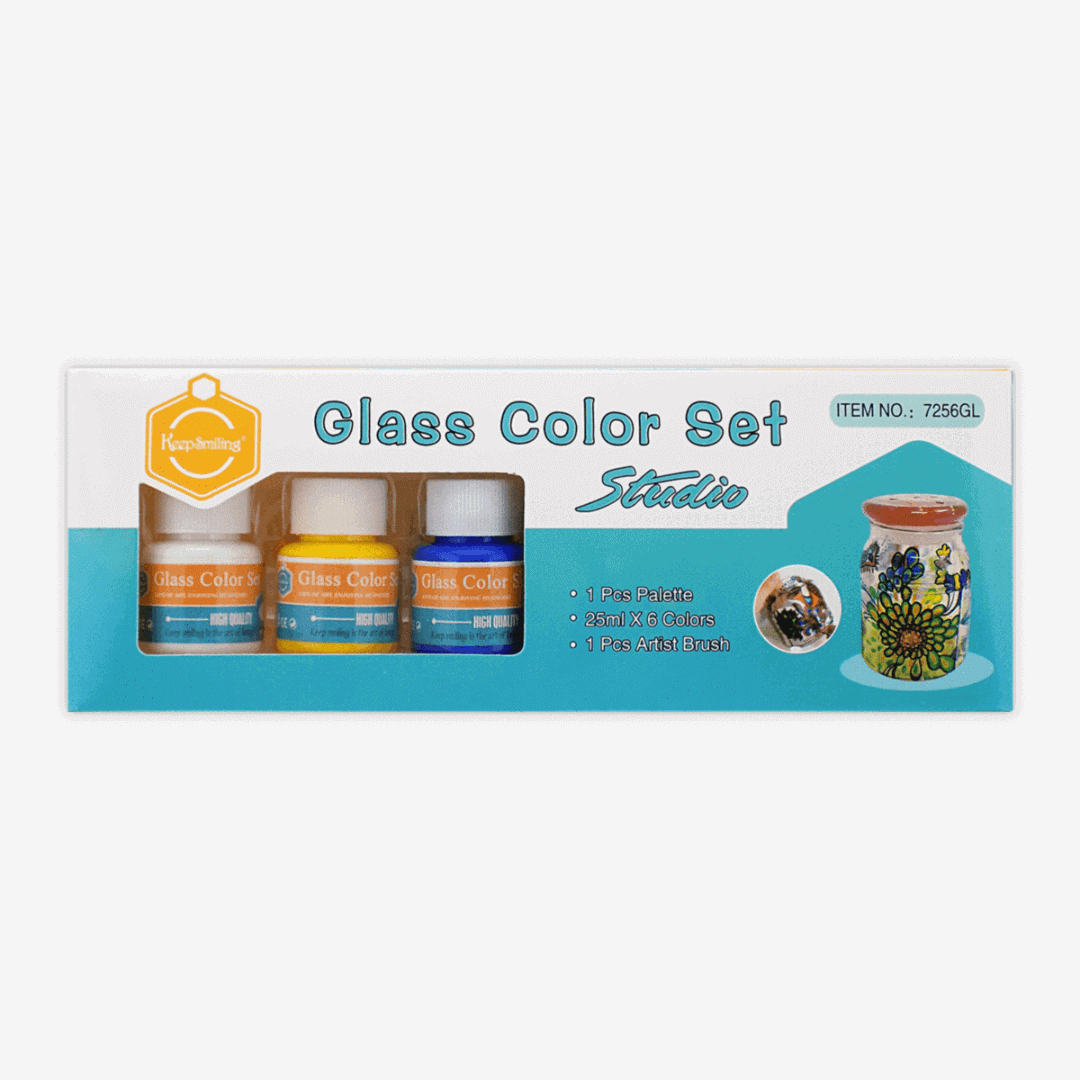 Keep Smiling Glass Color Paint Set of 6