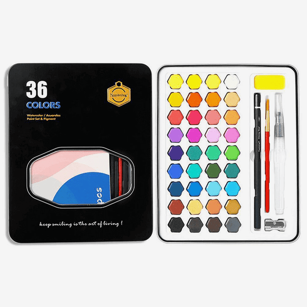 Keep Smiling Solid Watercolor Paint 36 Colors Set