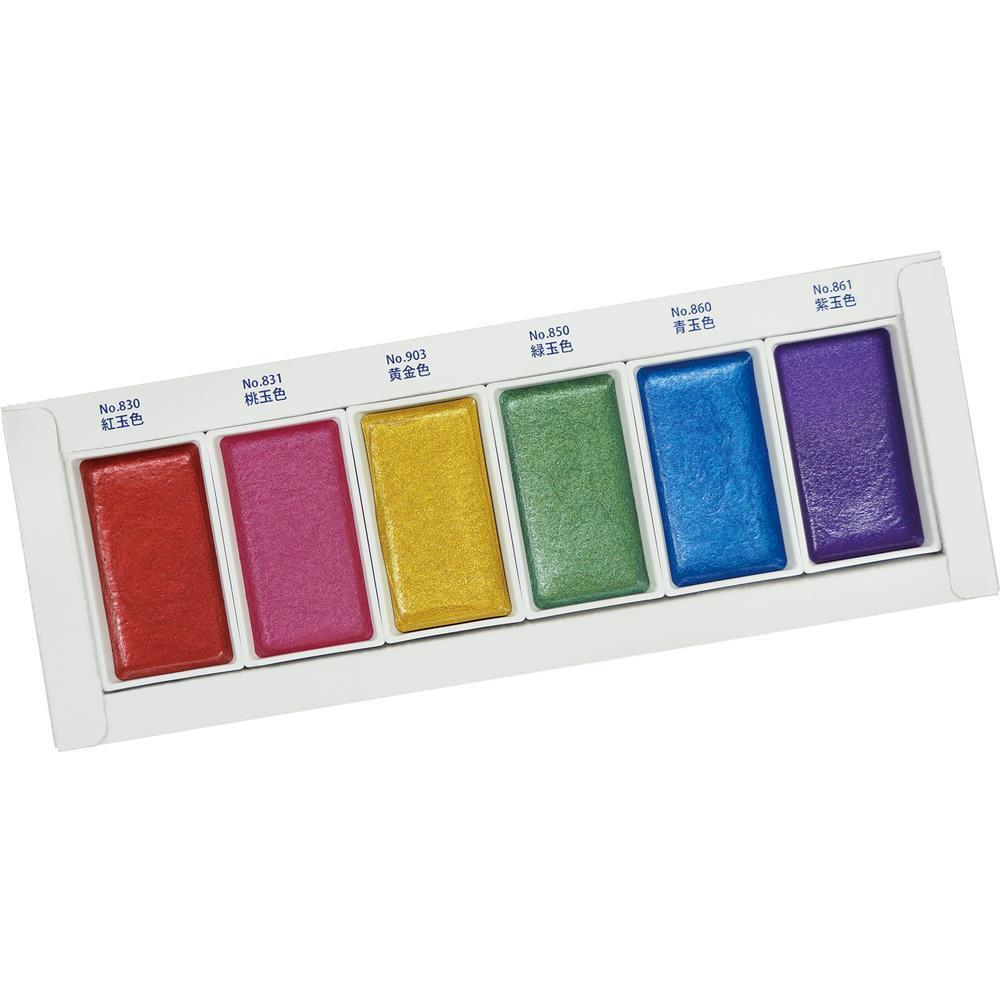 Zig Kuretake Gansai Tambi Gem Watercolor Set Of 6 - thestationerycompany.pk