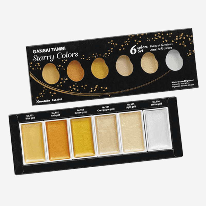Zig Kuretake Gansai Tambi Starry Watercolor Set Of 6 Color