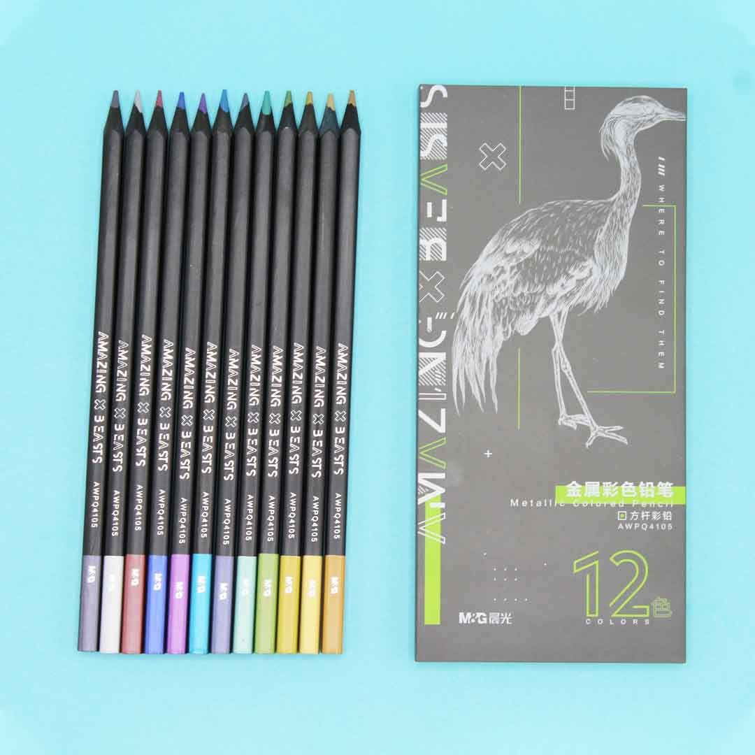 M&G Metallic Colored Pencil Pack Of 12 AWPQ 4105