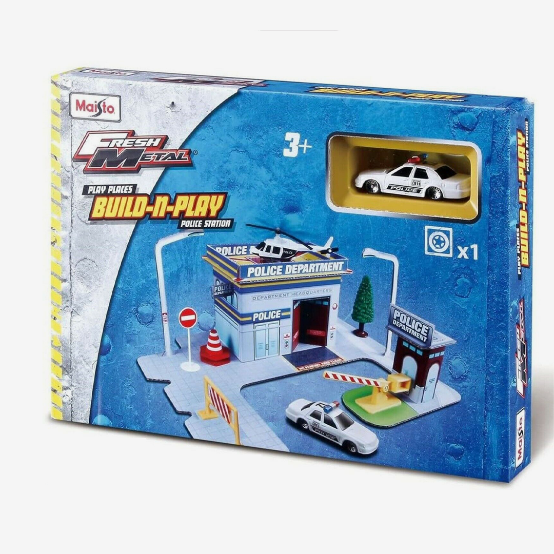 Maisto Fresh Metal Play Places Build-n-Play Police Station 1:64