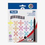Milan Water Based Brush Tip Fibre Pens Box of 24