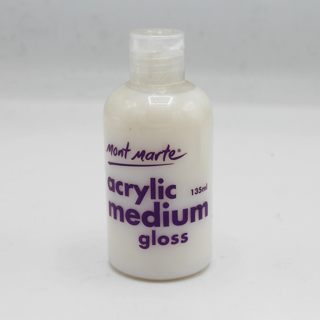 Mont Marte Acrylic Paint Medium Matte Medium Gloss Medium 135ml Bottle Art  Paint