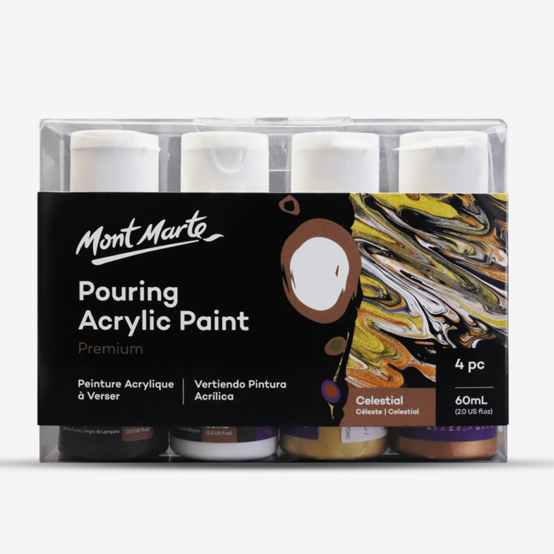 Mont Marte Premium Pouring Acrylic Paint 60ml Set Of 4 Celestial