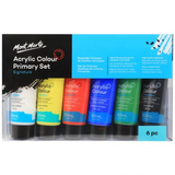 Mont Marte Acrylic Colour Primary Paint Set 6pc x 50ml