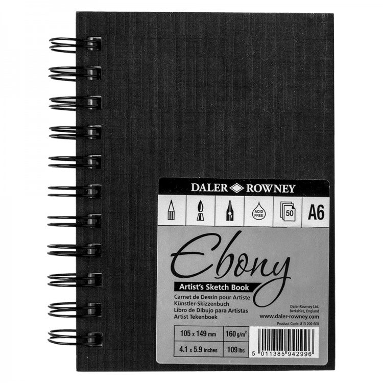 Daler Rowney Ebony Hardback Spiral Sketchbook - thestationerycompany.pk