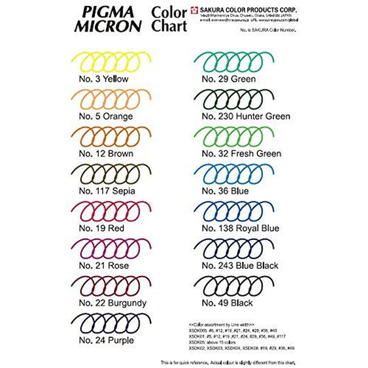 Sakura Pigma Micron Colored Pen Set: Assorted 8 Color 0.5