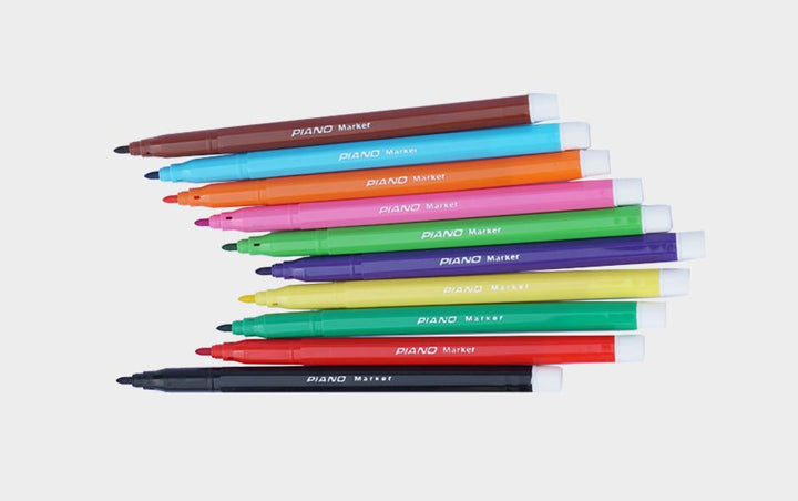 Piano Fiber Tip Color Marker Pack Of 10 - thestationerycompany.pk