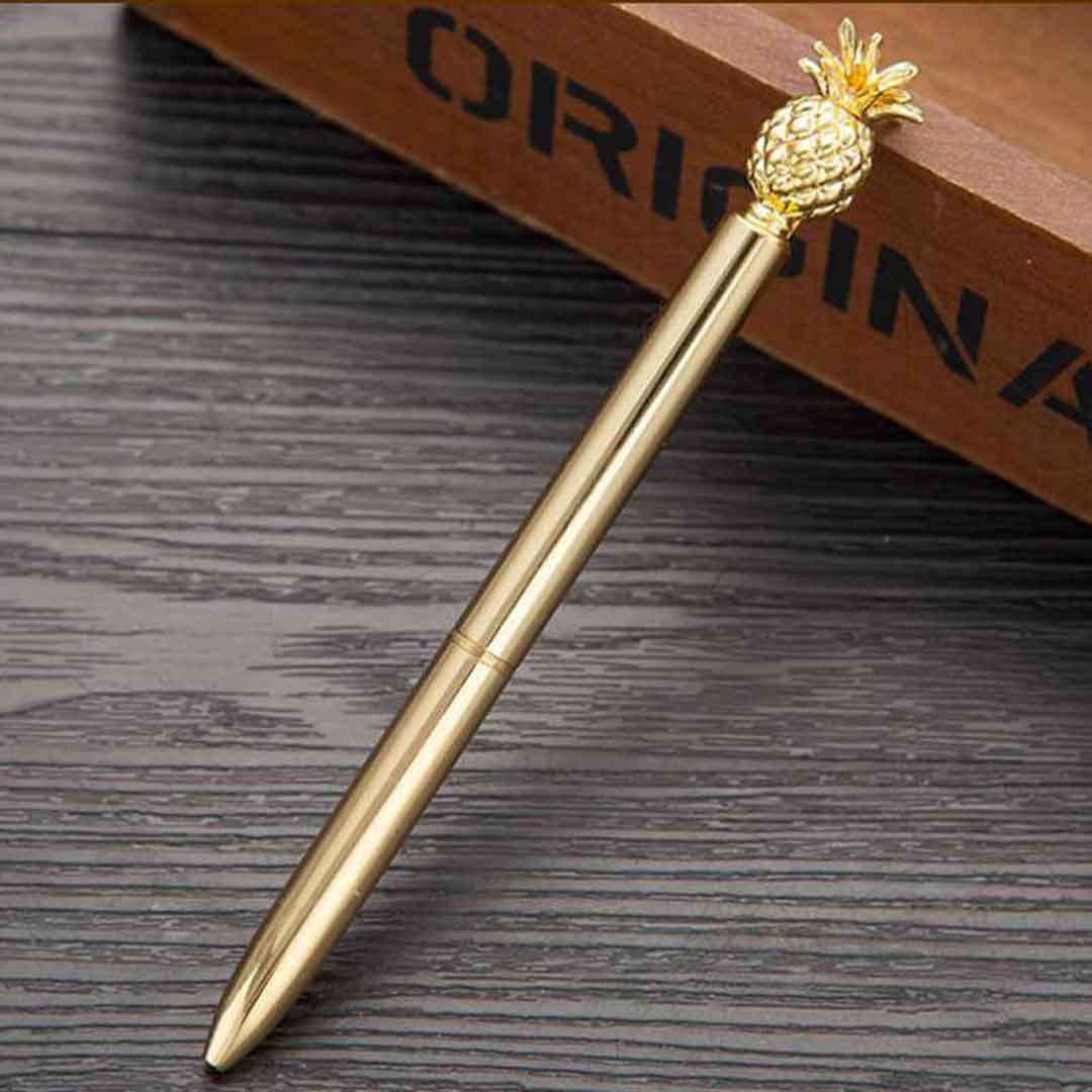 Pineapple Metal Golden Ball Pen