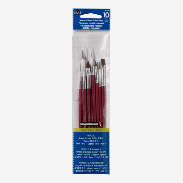 Plaid Natural Hair Detail Brush Set Of 10 Pcs