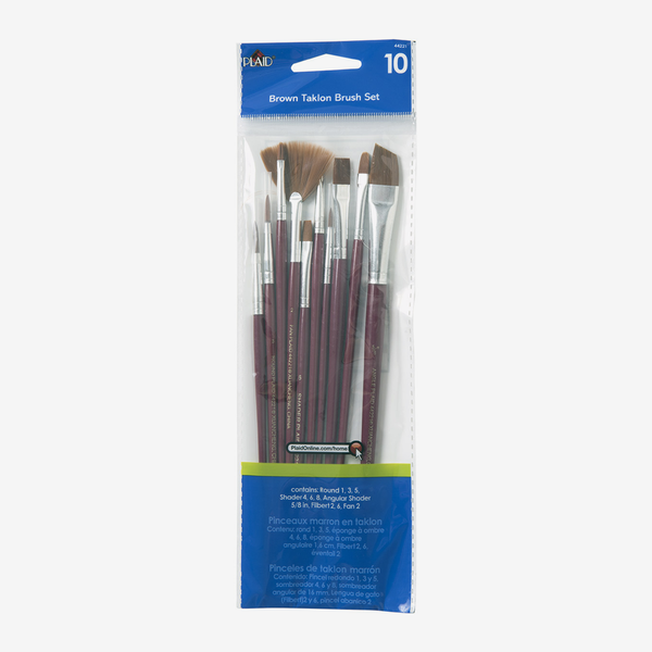 Plaid Synthetic Brush Set Of 10 Pcs