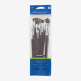 Plaid Synthetic Brush Set Of 10 Pcs