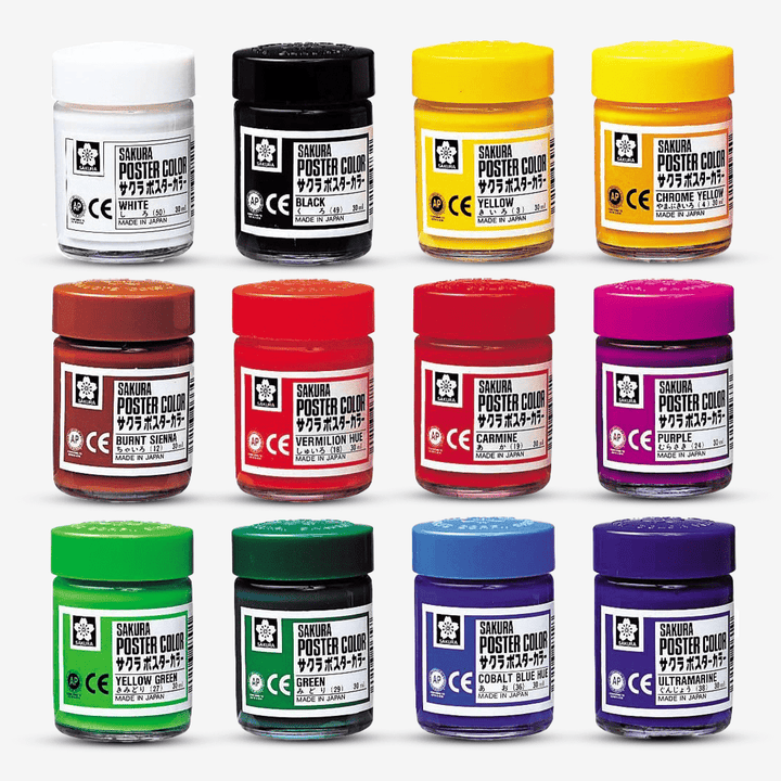 Sakura Poster Colour 30 ml Assorted Colours - thestationerycompany.pk
