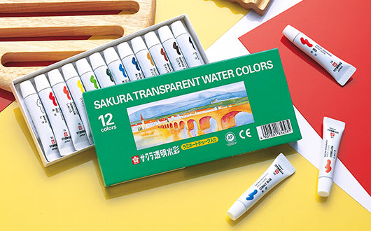 Sakura Transparent Watercolors 12 Pcs Tubes - thestationerycompany.pk