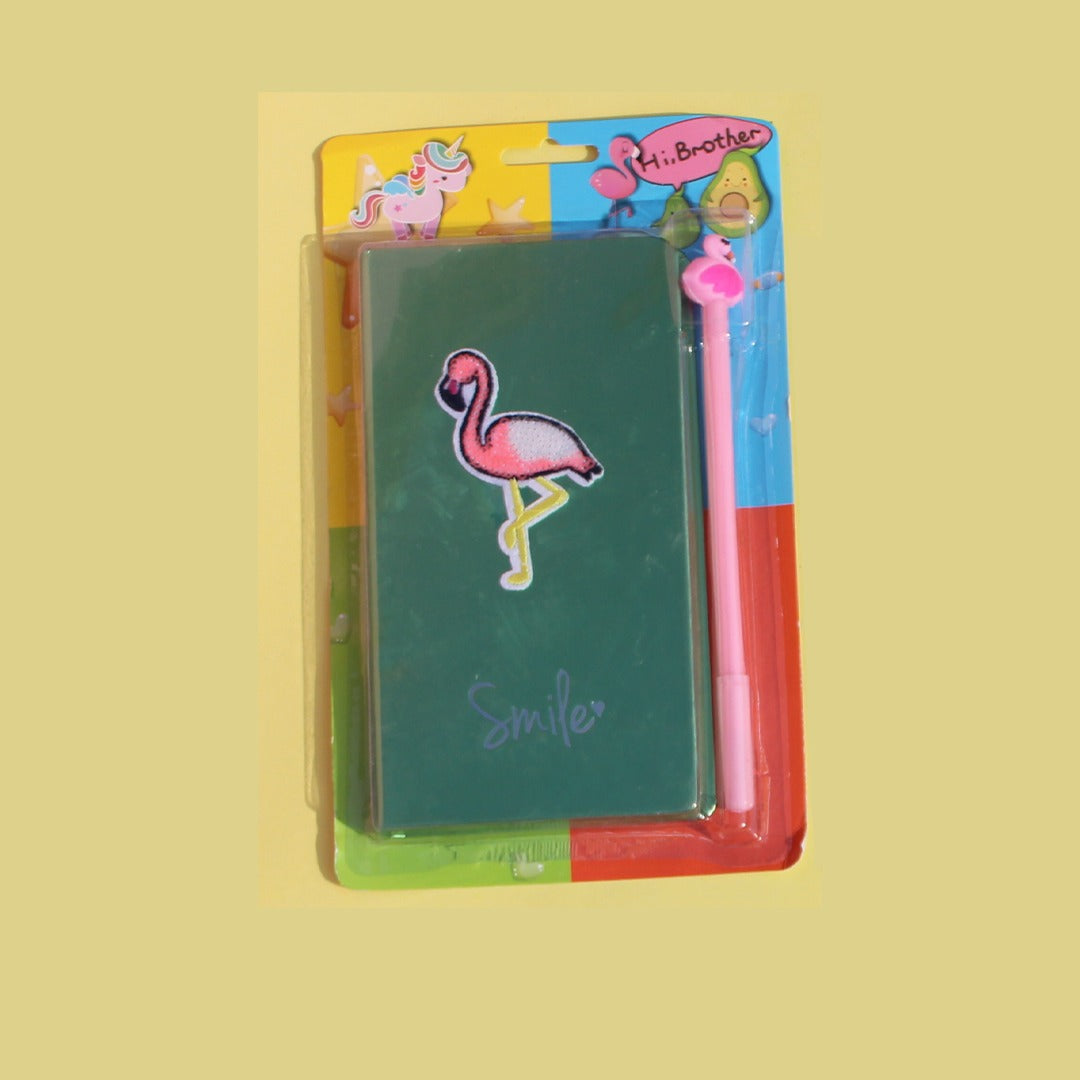 Flamingo Shining Journal Notebook With Cute Pen