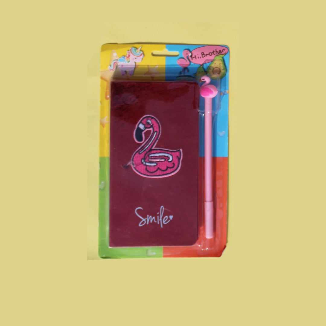 Flamingo Shining Journal Notebook With Cute Pen