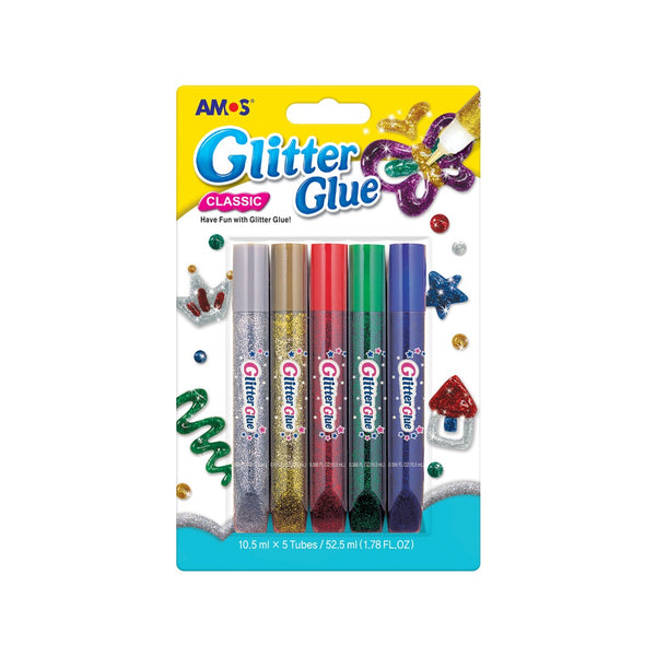 Amos Diy Art Glitter Glue Set 5 Piece
